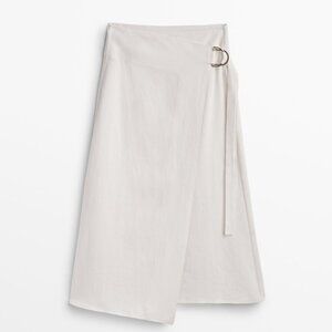 Massimo Dutti twill midi skirt